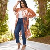 Anna-Kaci Women's Plus Size Lace Cardigan Short Sleeve Open Front Floral Crochet Long Duster - 2 of 4
