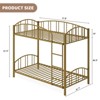 Metal Bunk Bed Twin Over Twin, Heavy Duty Bunkbeds Frame with Arched Guardrail and Safety Ladder, Sturdy Steel Bed for Kids Boys Girls - 2 of 4