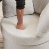 Teddy Fabric Swivel And Storage Chair With Back Cushion For Living Room,Ivory - 2 of 4