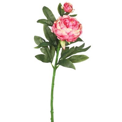 Artificial (Pk/3) Peony Stem Pink - Vickerman