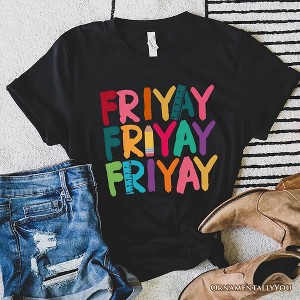 Friday Teacher T-Shirt, Friyay White, Natural, Navy and Black Weekend Vibes Tee| OrnamentallyYou - 1 of 4