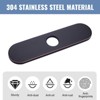 WOWOW 10 in. x 2.56 in. x 0.37 in. Stainless Steel Kitchen Sink Faucet Hole Cover Deck Plate - 4 of 4