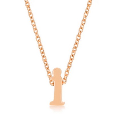 ShineHigh Rose Gold Initial Pendant Necklaces – Personalized Alphabet Letter NecklaceS in Polished Finish with Adjustable Link Chain
