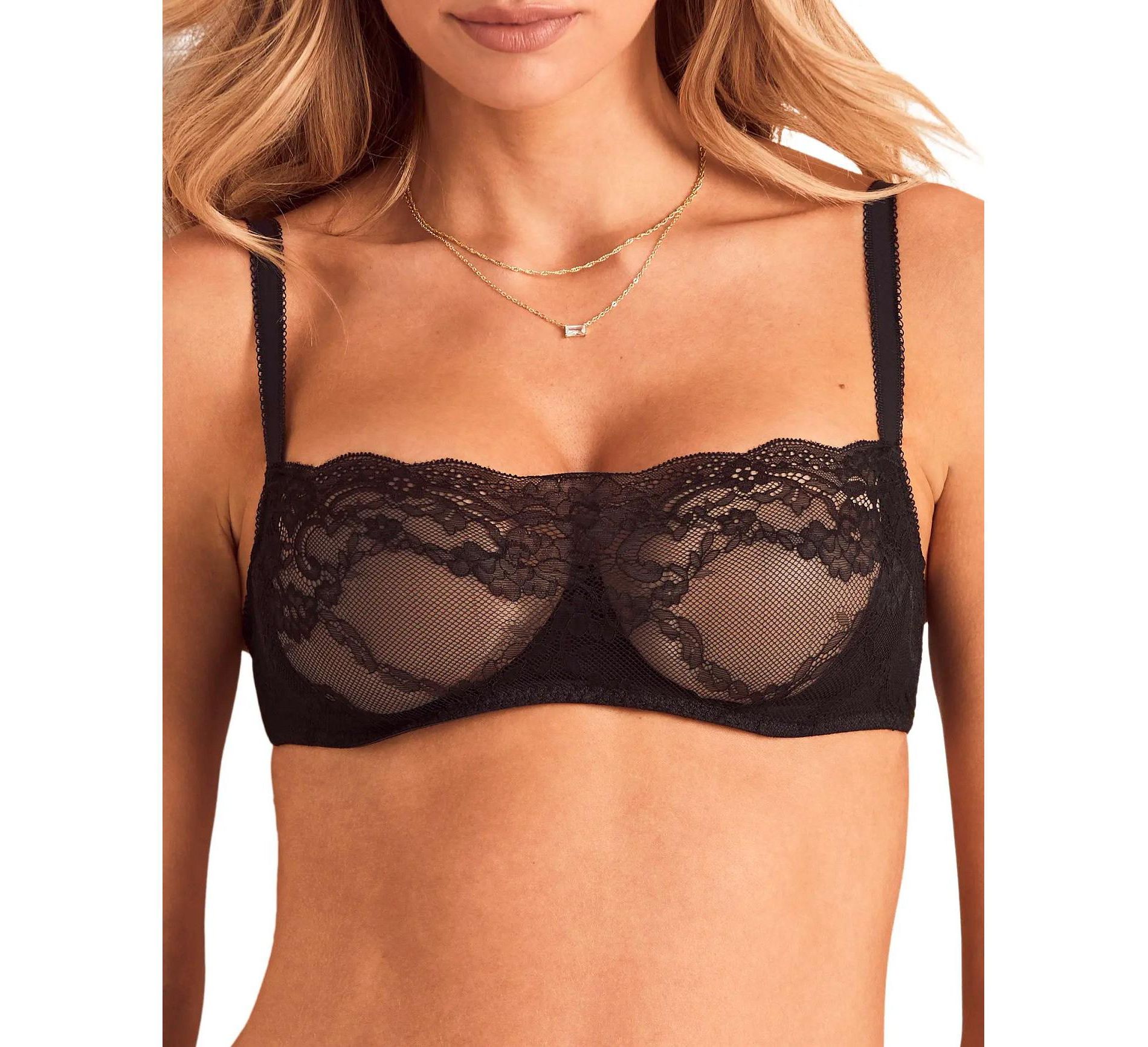 Adore Me Women's Pamela Balconette Bra Black 36DDD