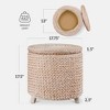 Best Choice Products 17 Round Storage Ottoman with Lid – Handwoven Water Hyacinth Modern Footstool" - 2 of 4