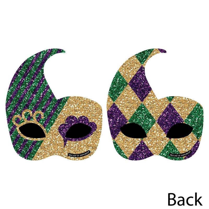 Big Dot of Happiness Mardi Gras - Mask Decorations DIY Masquerade Party Essentials - Set of 20, 3 of 6