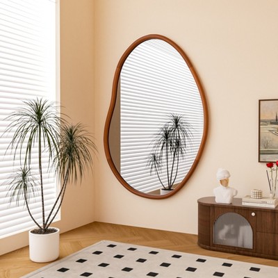 32.28 in/43.30 in Mid Century Asymmetrical Wall Mirror Organic Mirror Irregular Mirror Home decor