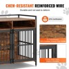 Munora 41" Furniture Style Dog Crate with Storage, Double Door Wooden Dog Cage for Large/Medium Breeds up to 70 lbs, Rustic Brown - 3 of 4