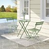 3-Piece Outdoor Bistro Set, Folding Metal Table and 2 Chairs, Space-Saving Conversation Set for Garden, Balcony, Patio, Weather-Resistant - 2 of 4