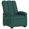 vidaXL Electric Massage Recliner-Lift Chair with Vibration Massage, Auto-Adjusting Backrest/Footrest, Dark Green Fabric, Side Pocket - 3 of 4