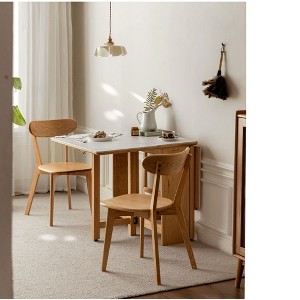 NicBex Solid Wood Dining Chair Set of 4, Rustic Wide Curved Backrest, Wooden Chair for Dining Room Kitchen Bedroom Room, Walnut/Oak - 1 of 4