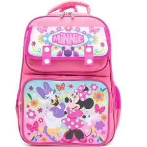 Disney Minnie Mouse 15.5" Polyester Pink Large Backpack with 2 Front Pockets - 1 of 4