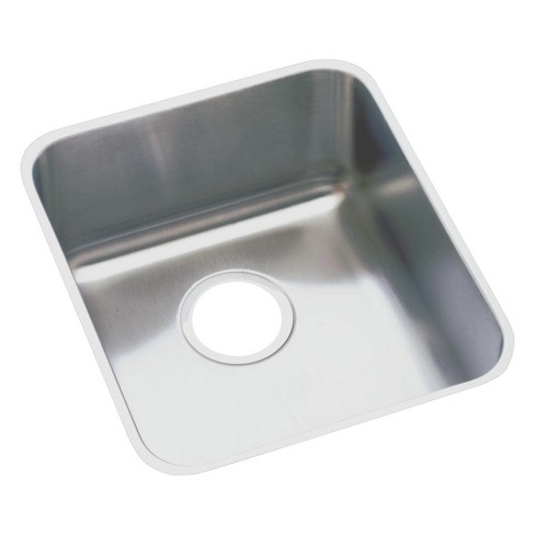 Elkay Eluh1316 Lustertone 16 Single Basin 18 Gauge Stainless Steel Kitchen Sink For Undermount Installations Stainless Steel