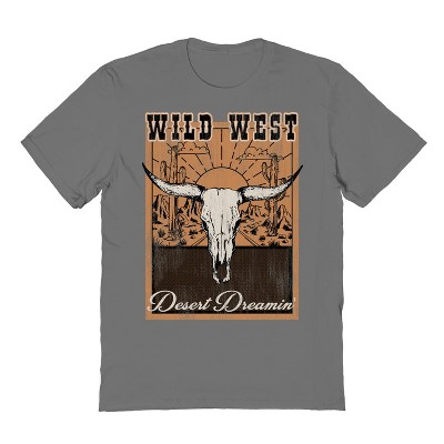 Rerun Island Men's Wild West Desert Short Sleeve Graphic Cotton T-shirt