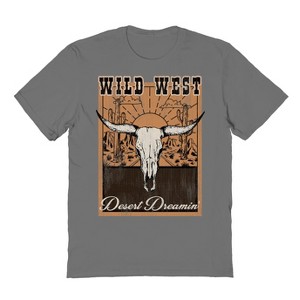 Rerun Island Men's Wild West Desert Short Sleeve Graphic Cotton T-shirt - 1 of 1