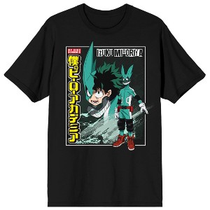 My Hero Academia Izuku Midoriya Crew Neck Short Sleeve Men's Black T-shirt - 1 of 2