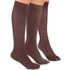 Collections Etc Stylish & Comfortable 15-20mmHg Compression Knee High Stockings, 3 Pairs - Made in USA - 3 of 4