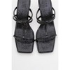 Mocha Black Pattern Square‑Toe Thin‑Strap Heel Sandal (Women) | Prologue Shoes - 3 of 4