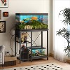 ELJGET 20/40/55 Gallon Fish Tank Stand with Power Outlet & LED Light, Metal Aquarium Stand with 3 Tier Adjustable Storage Shelves, 30.7"*13.8" - 2 of 4