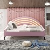 Twin/Full Size Upholstered Daybed with Lights, Pink-ModernLuxe - 3 of 4