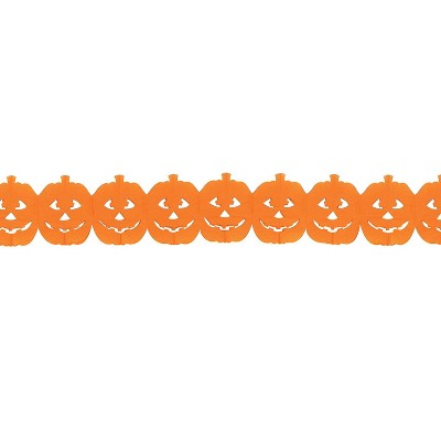 Beistle 5" x 12' Jack-O-Lantern Garland Orange 4/Pack 01114