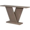 TiramisuBest 60 inch Console Table End Table Natural Wood Veneer V Base Minimalist Sofa Hall Entryway Display - 3 of 4