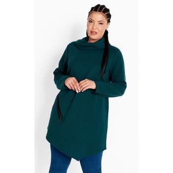 Women's Plus Size Tilly Textured Tunic - Forest | EVANS