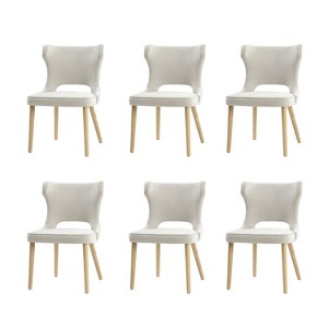 Leticia Mid-century Modern Wingback Dining Chair with Solid Wood Legs Set of 6|ARTFUL LIVING DESIGN-Grey - 1 of 4
