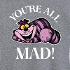 Women's - Alice In Wonderland - Cheshire Cat You're All Mad Short Sleeve Graphic T-Shirt - 2 of 4