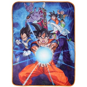 Dragon Ball Kamehameha Group Plush Fleece Throw Blanket 45" x 60" - 1 of 4