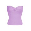 Women's Knit Tube Top, Twist - Front Bandeau Crop Top, Strapless Elastic Backless Sleeveless Top - 2 of 2