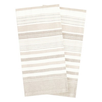 T-Fal Dual Terry Stripe Toast 2-pc. Kitchen Towel, Color: Toast - JCPenney