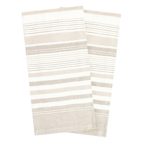 T-Fal Solid & Check Parquet 2-pc. Kitchen Towel, Color: Gray