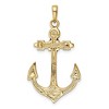 Black Bow Jewelry 14k Yellow Gold Red, White and Blue Enameled Anchor Pendant - 3 of 4