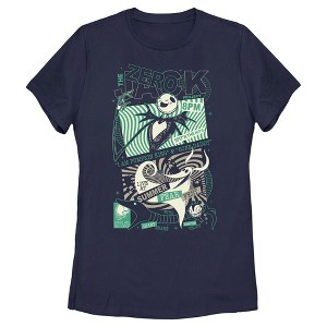 Women's The Nightmare Before Christmas Jack and Zero Fest Poster T-Shirt - 1 of 4