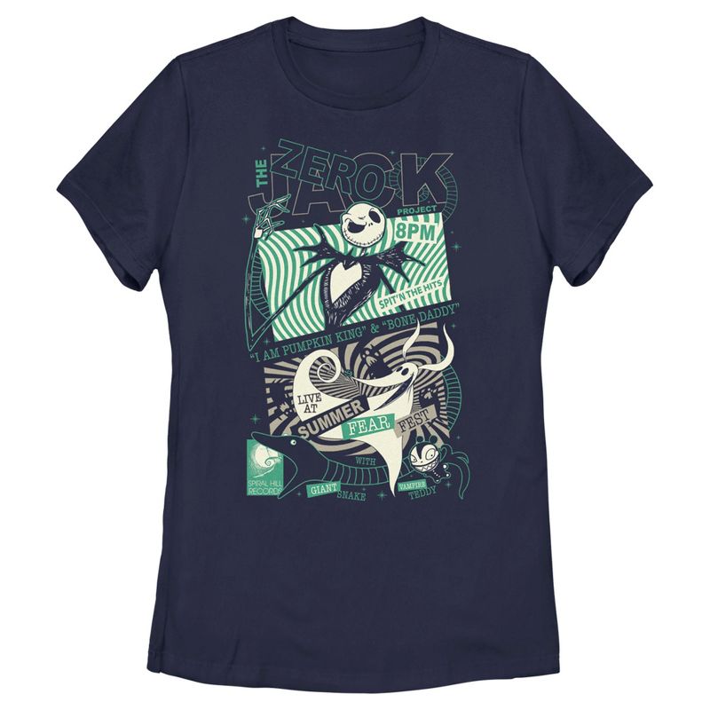 Women's The Nightmare Before Christmas Jack and Zero Fest Poster T-Shirt, 1 of 5