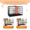 Dog Cage with Divider and Plastic Leak-Proof Pan Tray, Double Door Folding Metal Wire Cage for Indoor, Outdoor, and Travel - 4 of 4