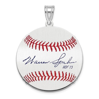 Black Bow Jewelry Sterling Silver Warren Spahn Signature MD Enamel Baseball Pendant