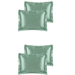 Unique Bargains Satin Soft Envelope Closure Pillowcase Covers 4 Pcs - 1 of 4
