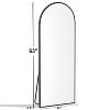 PexFix 63"x25" Wood Arched Oversized Full Length Mirror Freestanding Mirror,Black - 4 of 4