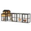Tinyhomie 150 inch Black Large Wooden Chicken Coop Outdoor Hen House 4-6 Chickens Nesting Boxes - 2 of 4