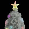 vidaXL Stunning White 5 ft Fiber Optic and LED Artificial Christmas Tree with Star Top, Durable PVC Construction - 4 of 4