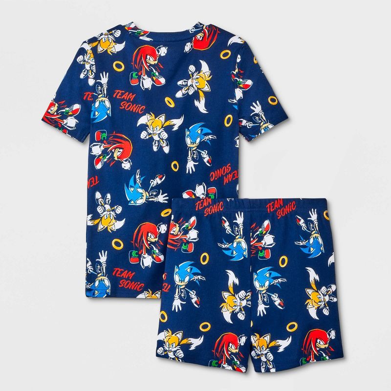 Boys&#39; Sonic the Hedgehog 4pc Snug Fit Pajama Set - Navy Blue, 2 of 5