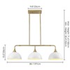 Rennnsan Elvine 38"W 3-Light Linear Modern Dimmable Kitchen Island Pendant in White - 3 of 4