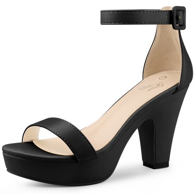Perphy Women's Platform Ankle Strap Buckle Chunky Heel Sandals