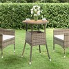 vidaXL Patio Table, 23.6"x29.5" Acacia Wood and Poly Rattan Gray - 2 of 4