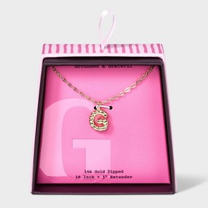 14K Gold Dipped Twisted Bubble Initial Necklace - A New Day™ Gold - 1 of 4