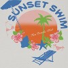 Rerun Island Women's Sunset Swim Beach Short Sleeve Graphic Cotton Baby Tee - Cloud Dancer L - 2 of 4