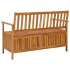 vidaXL 47.2" Patio Storage Bench, Solid Acacia Wood, Outdoor Garden Furniture with Ample Storage Space and Comfortable Seating - 4 of 4