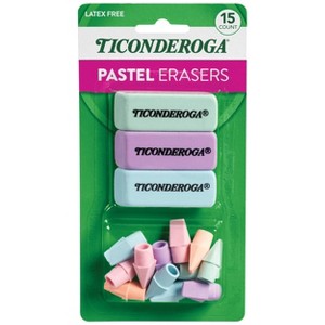Ticonderoga 15ct Erasers Pastel - 1 of 4